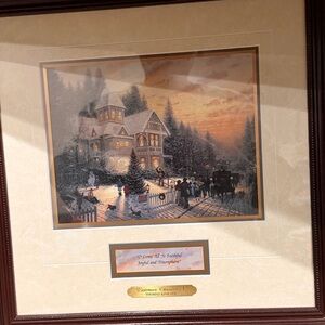 🔥Thomas Kinkade Victorian Christmas I Print Rare & Limited Library Edition.